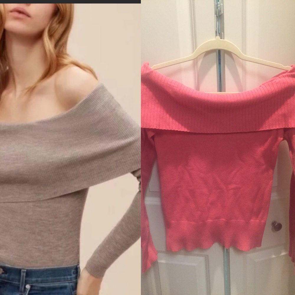 Pink Off The Shoulder Sweater